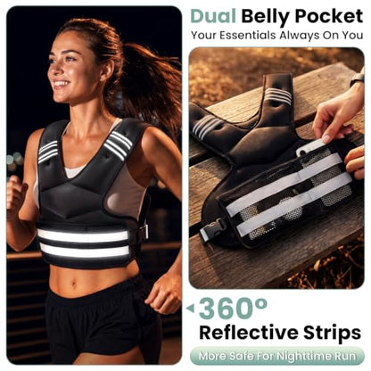 Adjustable Weighted Vest for Women and Men, 4-11lb/11-18lb/20-32lb Vest - size: 4-11 lbs