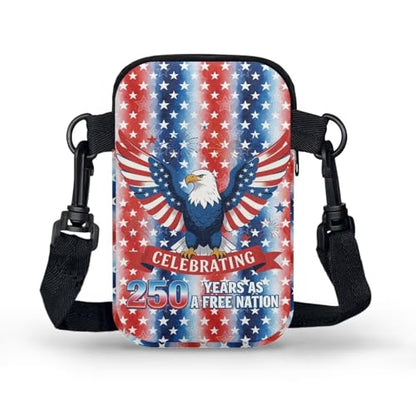 Hawaiian Tribal Small Crossbody Bags for Women Cell Phone Bag Purse, Sea Turtle Zipper Sling Purses Shoulder Bag - color: Bald Eagle