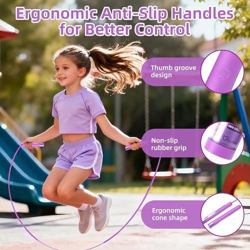 YUEDONG Kids Jump Rope with Dual Bearings for Boys, Girls and Beginners - color: Green