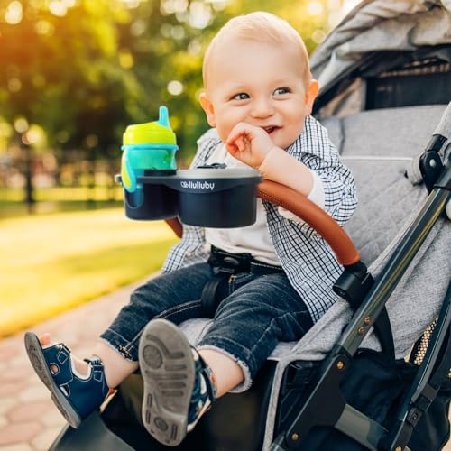 liuliuby Universal Stroller Snack Tray Attachment | Stroller Cup Holder Attachment Universal Snack Tray for Stroller Tray Attachment | Clip On Baby Stroller Accessories for Joggers, Umbrella & Wagons - color: Closed Top