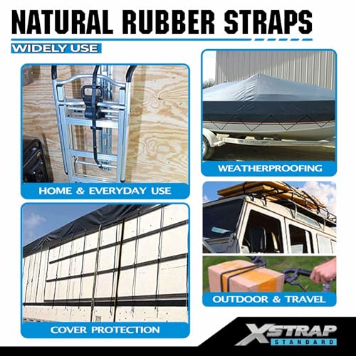 XSTRAP STANDARD 20PK 100% EPDM Bungee Cords 15" Natural Rubber Tarp Straps - size: 15''