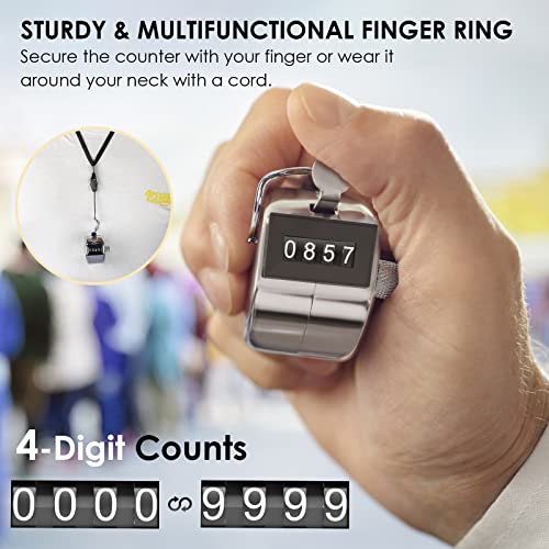 KTRIO Metal Handheld Tally Counter, 4-Digit Mechanical Clicker - style: 2 Pack