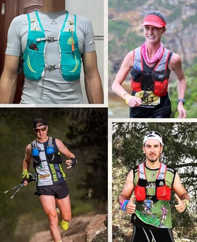 TRIWONDER Hydration Vest 2.5L Ultra Trail Running Backpack Hydration Pack Marathon Vest Lightweight Outdoor Hiking Cycling Daypack - color: 01【2.5L】Blue & Black - with 2 Soft Water Bottles, size: L/XL - 102-115 cm