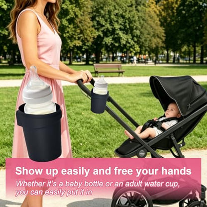 Cup Holder for Thule Glide 3/4/ Spring & Shine Stroller – Holds Stanley Cups, Bottles & Cans, Lightweight Clip-On Drink Holder Attachment, No-Tool Installation
