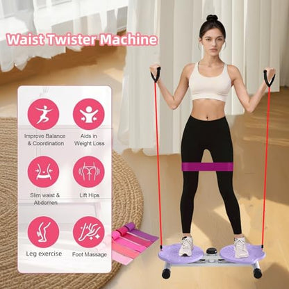 Waist Twister Machine for Exercise - color: purple cat