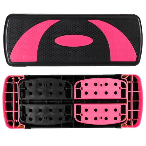 ZENY 31’’ Aerobic Step Platform, Workout Stepper with 4 Stable Risers - color: pink