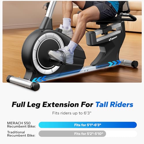 MERACH Recumbent Exercise Bikes for Home High-end - color: Black & Silver