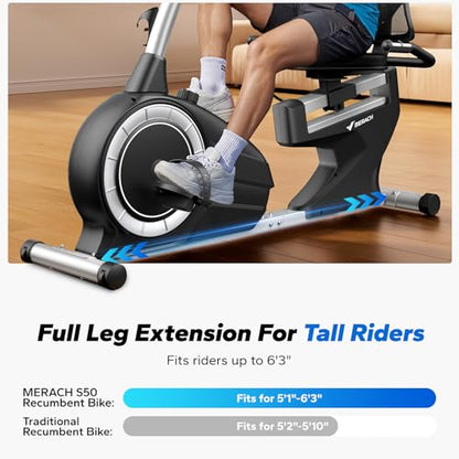 MERACH Recumbent Exercise Bikes for Home High-end - color: Black & Silver
