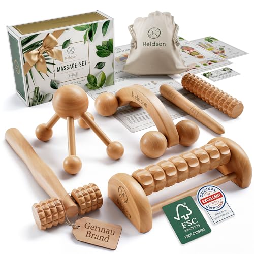 HELDSON Wooden Massage Set 6 Pcs – Wood Therapy & Trigger Point Tools