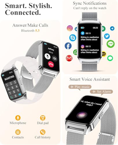 Fitness Tracker Watch for Women Men, Step Counter Compatible with iPhone Android, IP68 Waterproof Activity Tracker with Sleep Monitor, 110+ Sports Pedometer (Cold Steel Silver, 1.57) - color: Cold Steel Silver