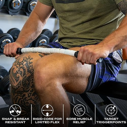 Nine 4 Nine Massage Stick - A Handheld Spindle Massage Stick - Full Body Muscle Recovery & Myofascial Release (24" Massage Pin (Stiff)) - color: 24" Massage Pin (Stiff)