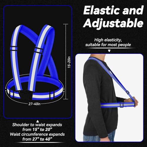 3PCS Reflective Vest Running Gear - color: Blue X3