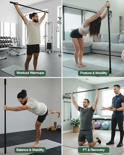 5ft Yoga Stick, Bamboo Stretching Stick for Mobility, Flexibility & Balance