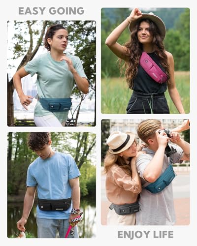 WATERFLY Small Crossbody Fanny Pack, Slim Waist Bag Chest Pouch Black - color: Black