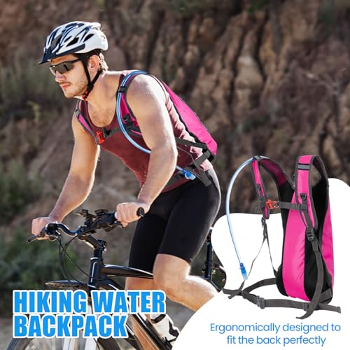 Wesiti 2 Pack Water Backpack Pack with 2L Hydration Bladder, Black, Pink - color: Black, Pink