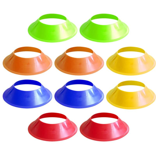 FOMIYES 10Pcs Soccer Training Cones for Sports Training Multi-Color Football Agility Cones Discs Portable Soccer Practice Equipment for Kids and Adults