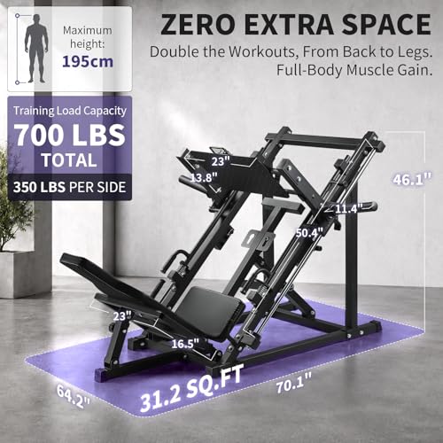 LIONSCOOL 2-in-1 Linear Row & Leg Press Machine Combo for Home Gym