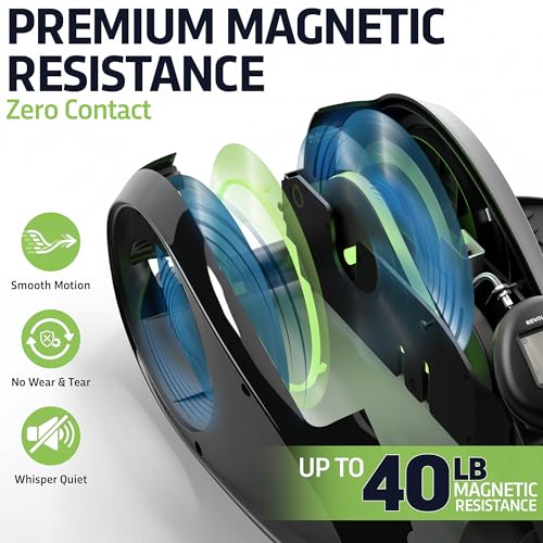 DeskCycle Under Desk Elliptical Machine up to 40 lbs Magnetic Resistance Foot Pedaler, Ultra-Smooth & Silent Seated Leg Exerciser, Heavy Duty Non-Sliding Steel Frame
