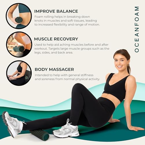 Oceanfoam Ripple Roller - Small Foam Roller for Physical Therapy (Hunter) - color: Hunter