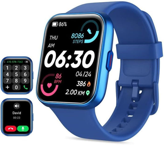 Smart Watch for Women Android & iPhone, Alexa Built-in, 1.8" Touch Screen Fitness Tracker with Answer/Make Calls, IP68 Waterproof Heart Rate/Sleep/SpO2 Monitor, Pedometer, 100+ Sport Modes, Dark Blue - color: Deep Blue