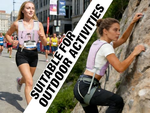 Running Vest for Women Men Hydration Backpack with 500ml Soft Flask Lightweight Water Pack - color: Lilac Vest Only