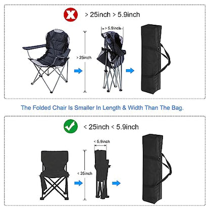 PATIKIL 25 Inch Camp Chair Replacement Bag, Nylon Foldable Carrying Bag Large Zippered Bag with Shoulder Strap for Camping Travel, Black - size: 25 Inch