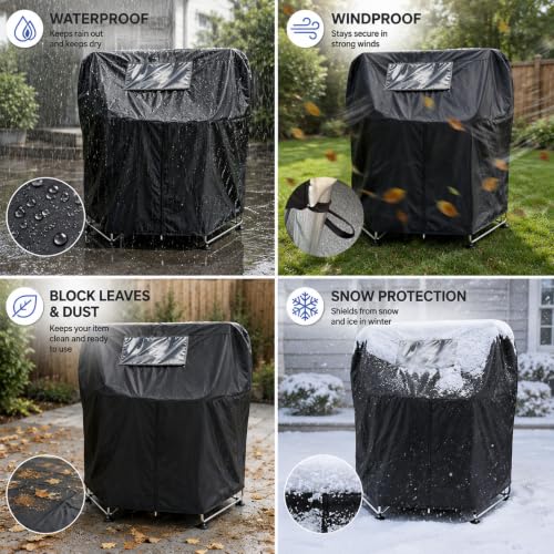 XCZ Trampoline Tent Cover - Mini trampoline cover, made of Oxford fabric - color: Black, size: 57Inch Trampoline tent Cover