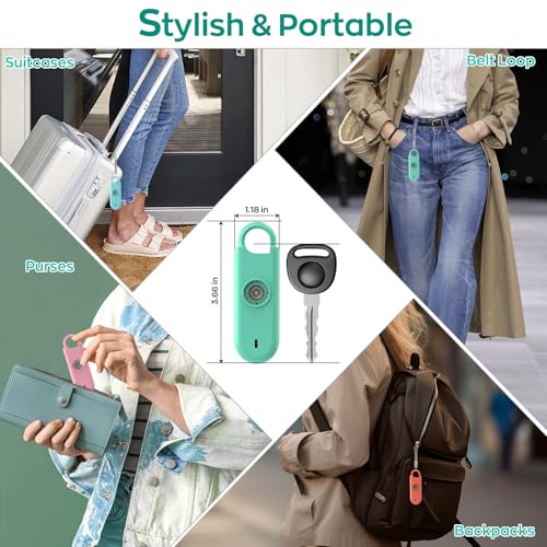 Fauxomor 140dB Personal Safety Alarm for Women 3pack Self Defense Keychain - color: White+Green+Orange