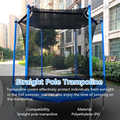 Trampoline Shade Cover, Trampoline Cover for 8FT 10FT 12FT 14FT 16FT Straight Pole Round Trampoline Sun Protection, Easy to Install,for Backyard Playground (12FT 6 Poles)