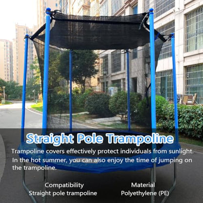 Trampoline Shade Cover, Trampoline Cover for 8FT 10FT 12FT 14FT 16FT Straight Pole Round Trampoline Sun Protection, Easy to Install,for Backyard Playground (12FT 6 Poles)