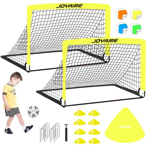 Kids Backyard Soccer Goal, 10 mm Poles & 5-Layer Net, 4x3/6x4/7x5FT - size: 4 ft x 3ft, style: Yellow