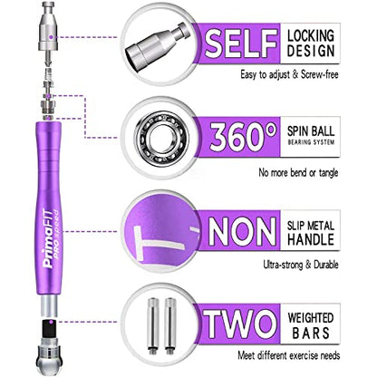 PrimaFIT Pro Speed Jump Rope for Adults, Weighted Skipping Rope for Boxing - color: Purple