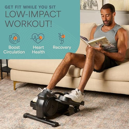 Lifepro Flexstride Under Desk Elliptical with Red Light Therapy Option - color: Black