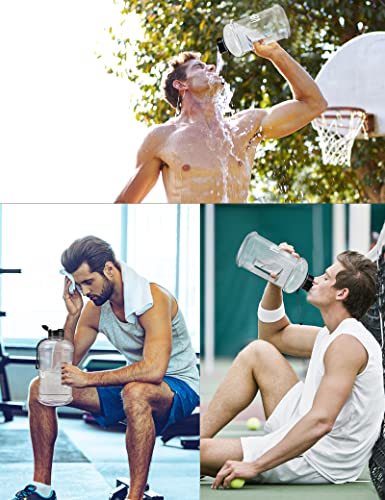 Portable Large Plastic Water Bottle - BPA-free Half Gallon Reusable 2 Liter Water Jug for Outdoor Hiking Fitness Travel Camping Cycling - color: Clear
