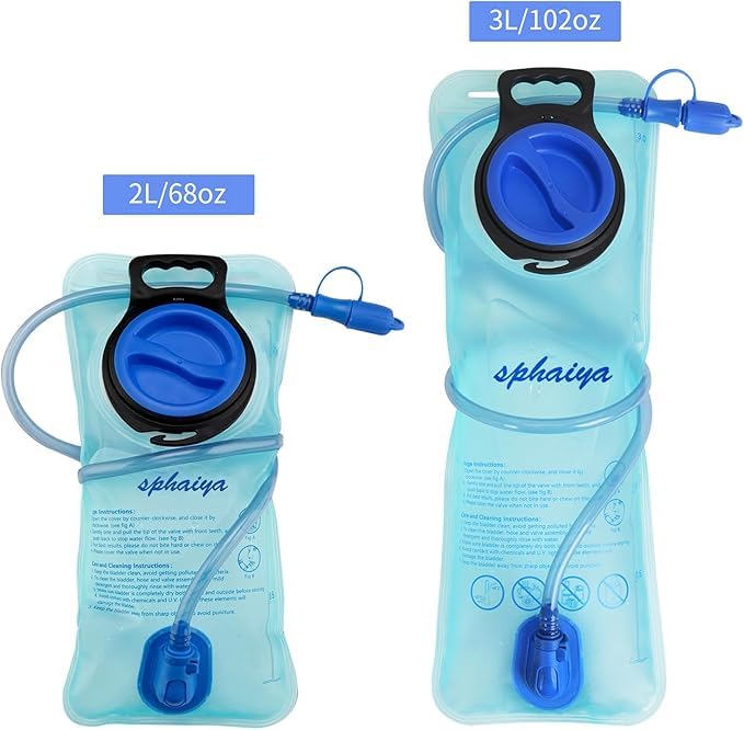 Hydration Bladder 2L-3L with Cleaning Brush - Wide Opening, Leak Proof Water Reservoir for Hiking Cycling Running Camping Backpack - BPA Free - size: 2L-Blue