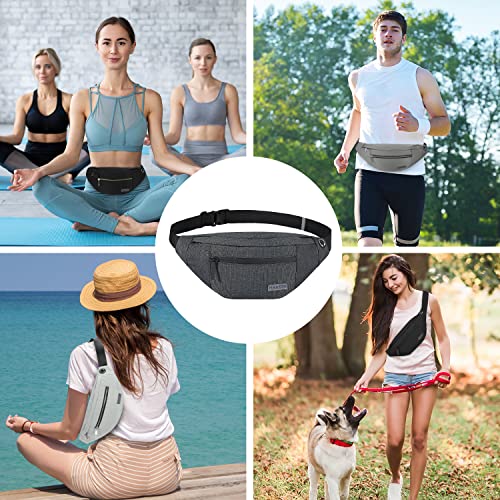 Small Crossbody Fanny Pack Women Men Shoulder Sling Bag Carrying All Phones - color: Dark Grey