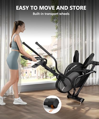 THERUN Elliptical Exercise Machine, Cardio Climber Elliptical Machine for Home, Stair Stepper Elliptical Training Machines w/ 13LBS&18LBS Flywheel, 16 Levels Resistance - color: 18LBS Flywheel Grey