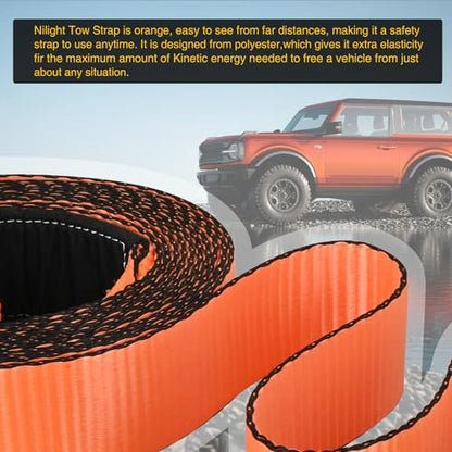 Nilight 3" x 30' Recovery Tow Strap Lab Tested 31,500lbs Break Strength - color: 3in x 30ft Tow Strap