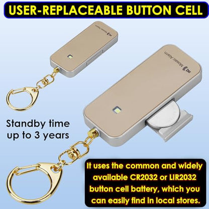 Ultrathin Personal Alarm Rainproof Replaceable Battery Strobe Light - color: RoseGold