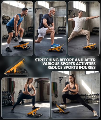 Steel Slant Board for Calf Stretching, Commercial Incline Board - color: Yellow