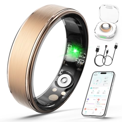 Smart Ring for Women and Men, Fitness Health Tracker Ring - color: Rose Gold, size: 9#