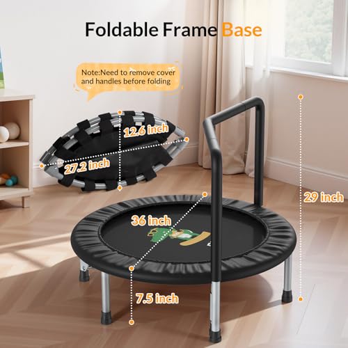 BCAN SP1 36'' Kids Toddler Trampoline Indoor, Foam Handle | FED Fitness - color: Black