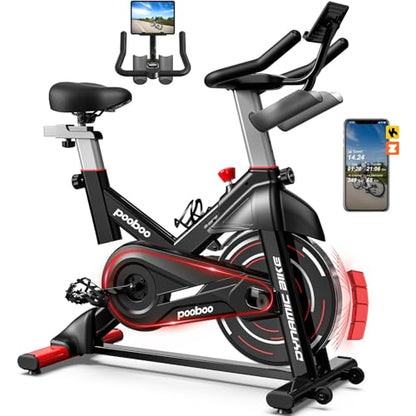 Exercise Bike,Stationary Bike for Home,Magnetic Indoor App Cycling Bike - color: Red Black 01
