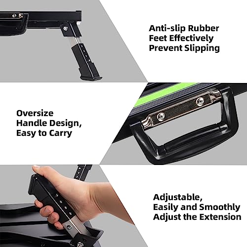 Homeon Wheels Adjustable RV Step Stool, Folding Platform with Reflective Strip, Black - color: Black