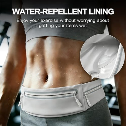 Slim Running Belt for Women Men,Phone Holder Waist Pack,Runners Fanny Pack - color: Drak Gray
