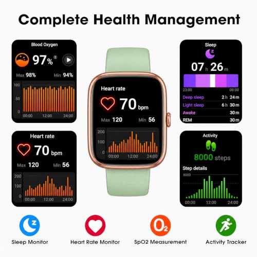 Fitness Tracker Watch with Heart Rate, Activity Tracker, Pedometer Watch - color: Light Green
