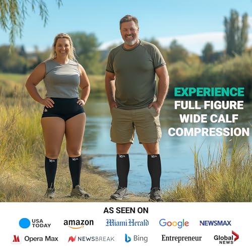 Zeta Wear Plus Size Calf Compression Sleeves for Women and Men, Wide Calf Footless 15-19 mmHg, 2XL-6XL - color: 3 Pair - Red, size: LXL