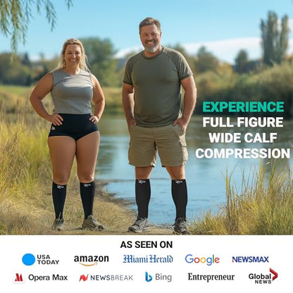 Zeta Wear Open Toe Plus Size Short Compression Socks for Women and Men, Toeless Mid-Calf Length 15-19 mmHg Graduated Support, Sandal-Friendly, Calves to 26 inch / 66 cm - size: Small