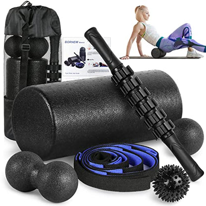 Foam Roller Set - High Density Back Roller, Muscle Roller Stick - color: 12-inch