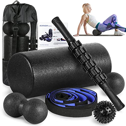 Foam Roller Set - High Density Back Roller, Muscle Roller Stick - color: 12-inch